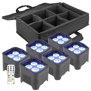 BeamZ Uplight pakket met 6 stuks BBP94 accu Uplights + Tas, Verzenden, Nieuw