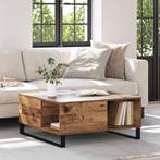 vidaXL Salontafel Oud Hout 80 x 80 x 36,5 cm Bewerkt hout, Huis en Inrichting, Verzenden, Nieuw