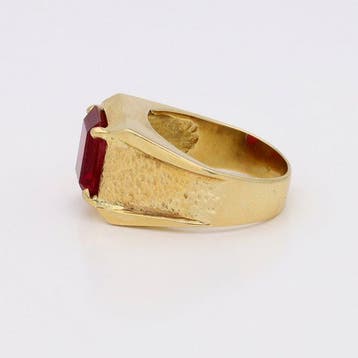 Ring - 18 karaat Geel goud - Roze Robijn, Nieuw