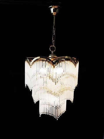 Plafondlamp - Messing, Kristal - Italiaanse hanglamp., Nieuw