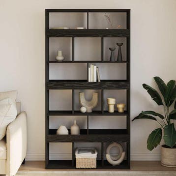 vidaXL Boekenkast 15-laags 100 x 33 x 187,5 cm Zwart Eiken, Verzenden, Nieuw