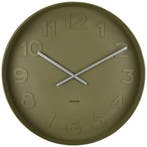 2dekans | Karlsson Wandklok Mr. Green - Groen - Ø51cm -, Huis en Inrichting, Ophalen of Verzenden, Nieuw