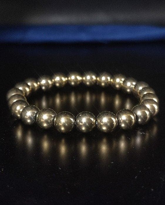 Prachtige pyrietarmband in cadeauverpakking, gratis, Collections, Minéraux & Fossiles