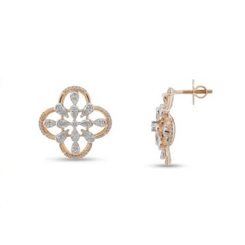 Oorbellen - 18 karaat Roségoud - 1.25ct. tw. Diamant