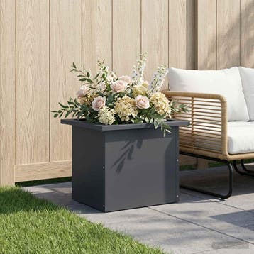 vidaXL Tuinplantenbak met led Antraciet 30 x 40 x 30 cm, Verzenden, Nieuw