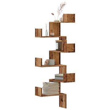 vidaXL Hoekwandschap 45x45x147 cm bewerkt hout out, Verzenden