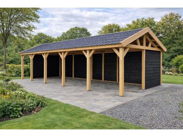 Veiling - Douglas zadeldak overkapping 1500x400x300cm, Tuin en Terras, Overkappingen, Nieuw