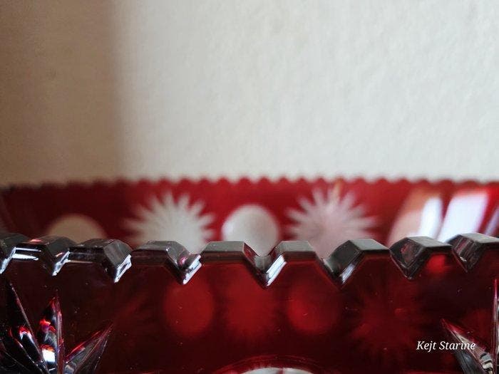 Bohemia - Kom - Ruby cut to clear (D. 30 cm) - Kristal, Antiek en Kunst, Antiek | Glaswerk en Kristal