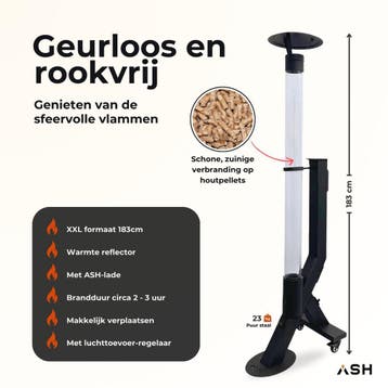 ASH Pelletkachel - Java Verrijdbare Terrasverwarmer, Verzenden, Nieuw