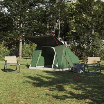vidaXL Camping Tent 4-persoons Waterdicht Groen taft, Verzenden, Nieuw
