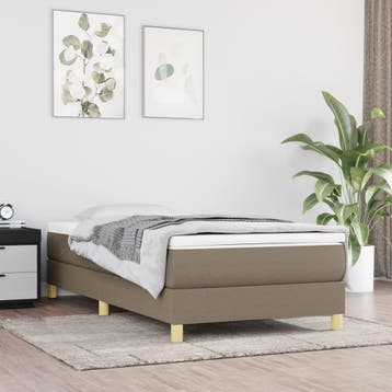 vidaXL Boxspring bed 90x190 cm stof taupe, Verzenden
