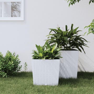vidaXL Plantenbak met uitneembare bak rattan-look 21/32 L PP, Verzenden