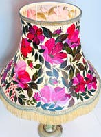 Lamp - Onyx, stof - Grote vintage lamp, hoogte 62 cm