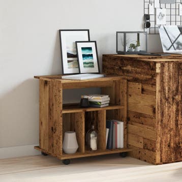 vidaXL Rolkast 60x45x60 cm bewerkt hout oud houtkleurig, Huis en Inrichting, Verzenden, Nieuw