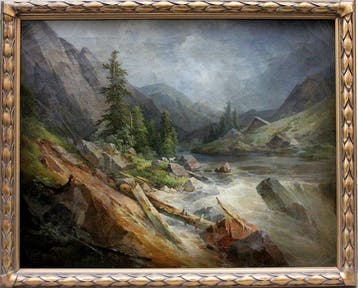 Georg Geyer (1823-1912) - At Hagenbach near Mautern, Styria
