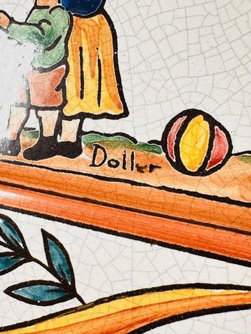 Wanddecoratie - Handgeschilderd keramisch tegelpaneel dat