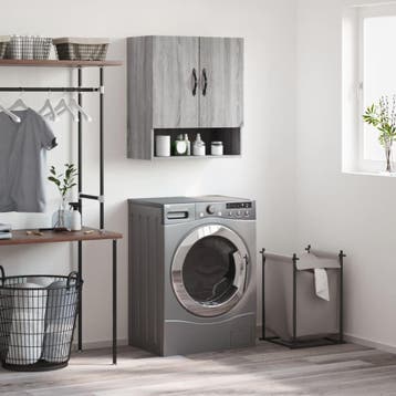 vidaXL Wandkast 60x31x70 cm bewerkt hout grijs sonoma, Verzenden