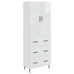 vidaXL Kast Set 2 pcs Hoogglans Wit 66 x 34,5 x 90 cm, Huis en Inrichting, Kasten | Overige, Verzenden, Nieuw