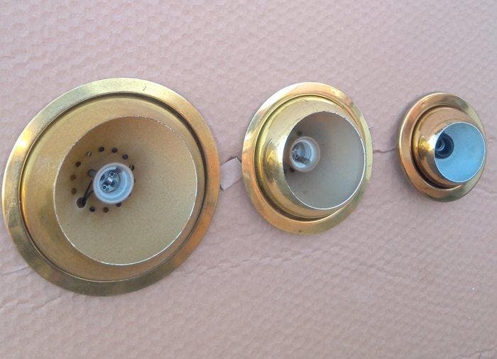 Applique murale encastrée (3) - fer émaillé - Globe oculaire, Antiquités & Art, Antiquités | Éclairage