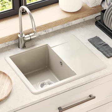 vidaXL Wasbak 80% Kwarts en 20% Hars 560 x 460 mm Beige, Verzenden, Nieuw