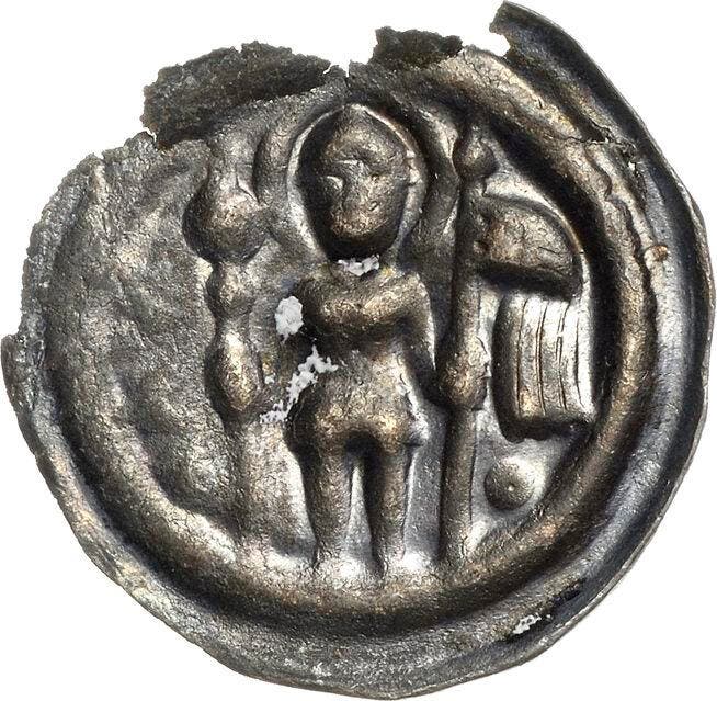 Brakteat Magdeburg, Erzbistum Anonym (2 Haelfte 13 Jahrhu..., Postzegels en Munten, Munten | Europa | Niet-Euromunten, België