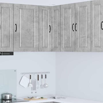 vidaXL Wandhoekkast PORTO Beton Grijs 57 x 57 x 80 cm, Verzenden, Nieuw