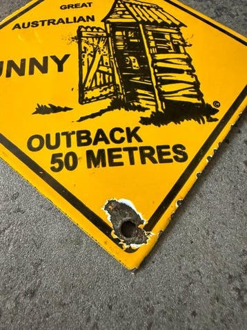 De Grote Australische Dunny Outback 50 meter - Emaille bord