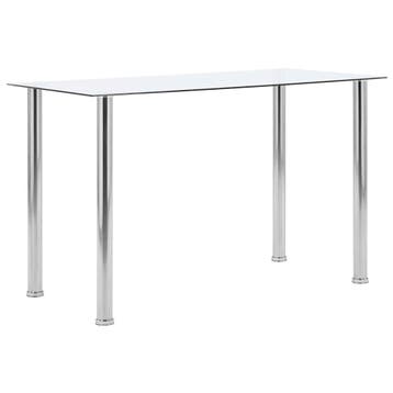vidaXL Eettafel 120x60x75 cm gehard glas transparant, Verzenden