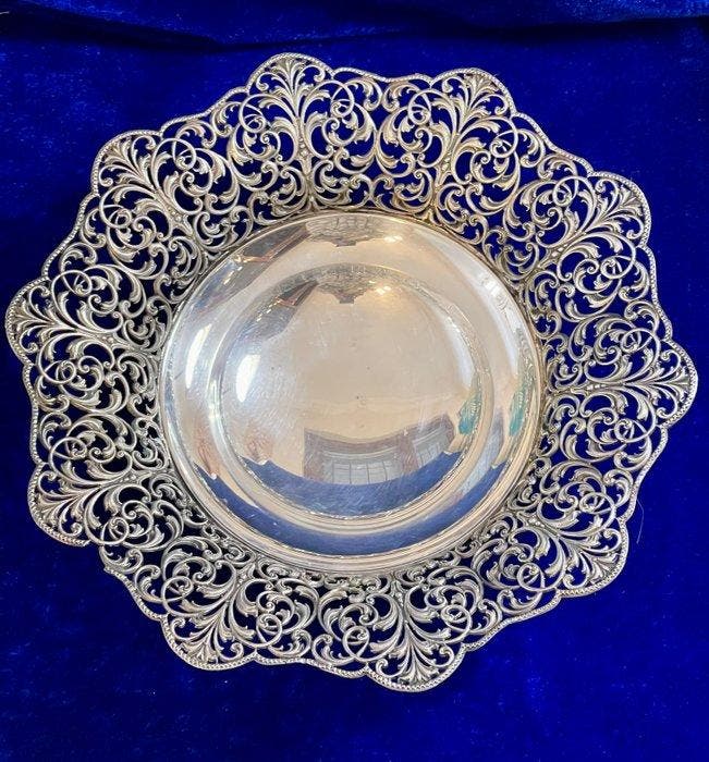 Fruitschaal - .800 zilver - Italiaanse filigraanstijl, Antiquités & Art, Antiquités | Argent & Or