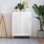 vidaXL Kastdeuren met lamellen 2 st 99,3x39,4 cm grenenhout, Doe-het-zelf en Bouw, Verzenden, Nieuw