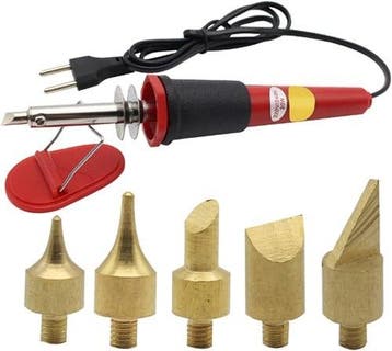 Houtbranderset Woodburning soldeerbout 30W met 5 bits
