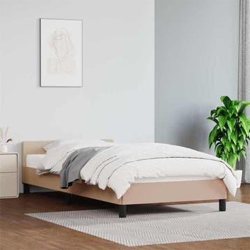 vidaXL Bedframe met hoofdeinde zonder matras Cappuccino, Verzenden, Nieuw