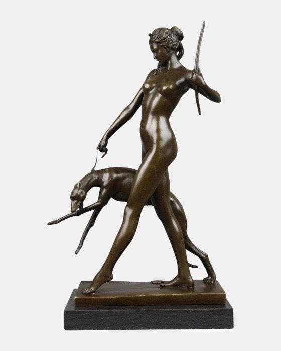 After Edward McCartan (1879-1947) - sculptuur, Goddess Diana, Antiek en Kunst, Antiek | Keramiek en Aardewerk