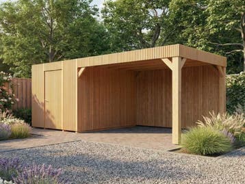 Veiling - Tuinhuis triple-profiel met overkapping 400x700x24, Nieuw
