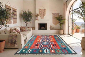 Kleurrijke kilim - ongebruikt - Vloerkleed - 235 cm - 170 cm, Maison & Meubles