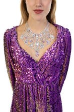 Grote Diamanten Zilveren Halsketting Ketting Zilver Glitter, Handtassen en Accessoires, Kettingen, Ophalen of Verzenden, Nieuw