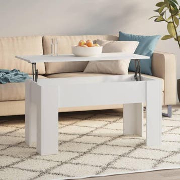 vidaXL Salontafel 101x49x52 cm bewerkt hout wit, Verzenden, Nieuw