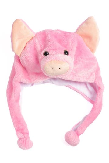 KIMU® Muts Flappen Varken Laplander met Oortjes Roze Ram Big, Ophalen of Verzenden