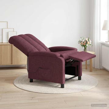 vidaXL Massage Relaxstoel Paars Stof, Verzenden