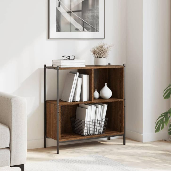 vidaXL Boekenkast 72x28x77,5 cm bewerkt hout bruin, Huis en Inrichting, Kasten | Boekenkasten, Nieuw, Verzenden