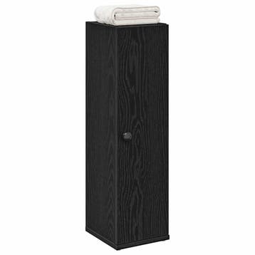 vidaXL Badkamerkast met rolhouder 20,5x22x72 cm zwart, Verzenden, Nieuw