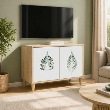 vidaXL Tv-meubel HANAU 69 x 33 x 50 cm Sonoma Bewerkt hout, Verzenden, Nieuw