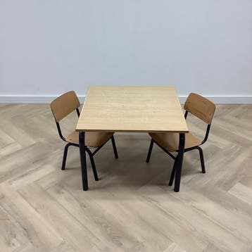complete schoolset Marko 20 stoelen + 10 tafels, blauw -, Huis en Inrichting, Stoelen, Gebruikt, Blauw, Hout