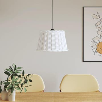 vidaXL Plafondlampenkap Ø45x28 cm wicker wit, Verzenden, Nieuw
