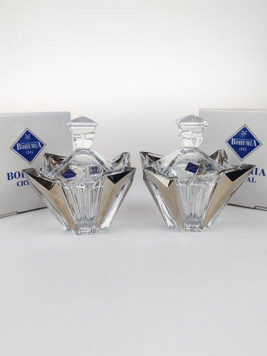 Koekjesdoos (2) - Prinses - Kristal, platina - Twin Crystal, Antiek en Kunst, Antiek | Glaswerk en Kristal
