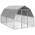 vidaXL Kippenren met dak 2,5x4x2,25 m gegalvaniseerd staal, Verzenden, Nieuw