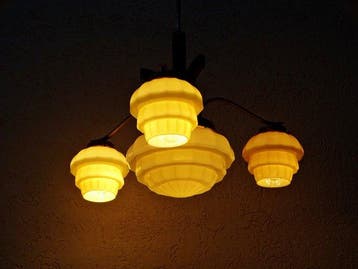 Manifattura Italiana Art Decò - Lampe à suspendre - Opaline,, Antiquités & Art