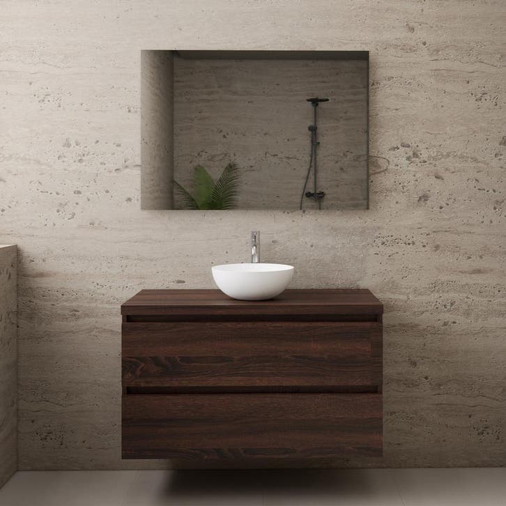 ACTIE BWS Badmeubel | Paris | Sonoma Choco | 100 cm | met, Doe-het-zelf en Bouw, Sanitair, Bad, Nieuw, Ophalen of Verzenden