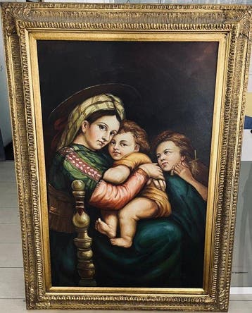 École italienne (XX) - Madonna della seggiola, Antiek en Kunst, Kunst | Schilderijen | Klassiek