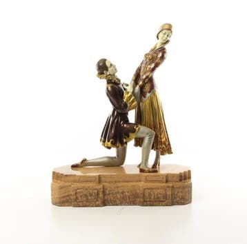 sculptuur, Elegant Cold Painted Bronze Sculpture